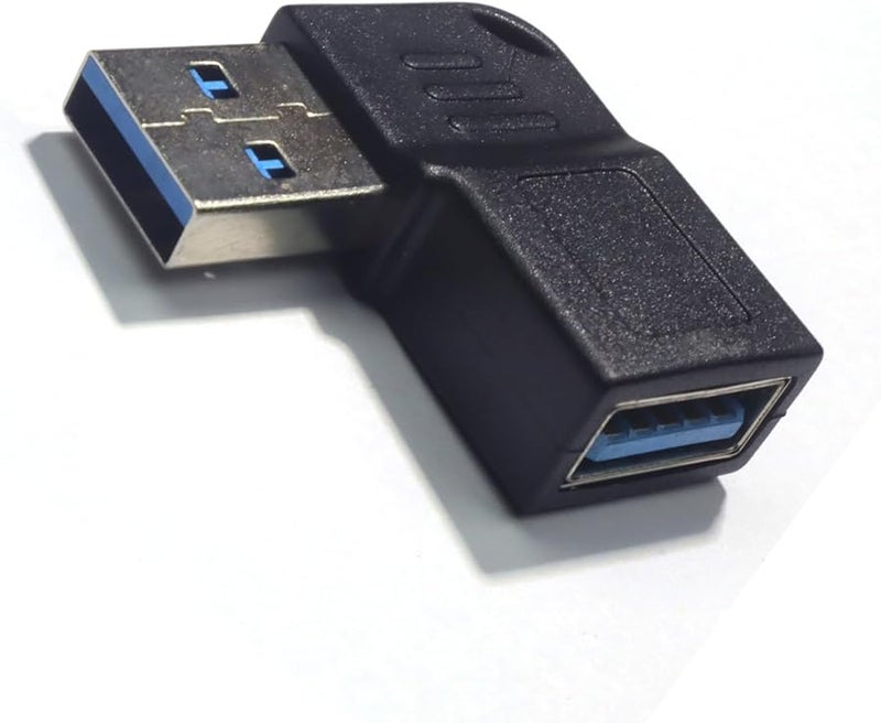 محول USB 3.0 أسود بزاوية قائمة، ذكر إلى أنثى، سرعة نقل بيانات 5 جيجابت في الثانية للكمبيوتر المحمول والهاتف - Image 1